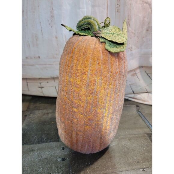 Orange gourd pumpkin fall Harvest Halloween decor figure - Picture 1 of 7